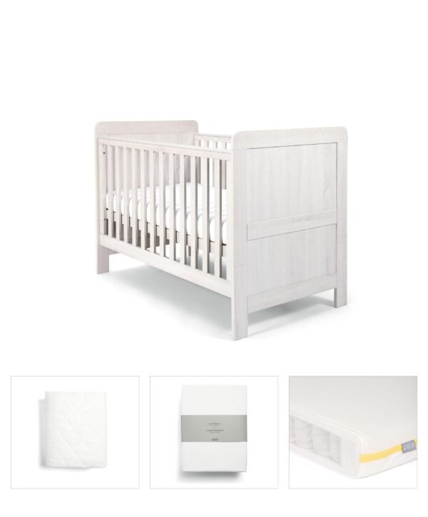 Atlas Cotbed Bundle (4 Piece) - Nimbus White