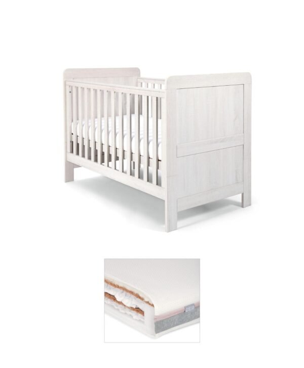 Atlas Cotbed & Luxury Hybrid Twin Mattress Bundle - Nimbus White