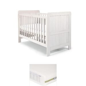 Atlas Cotbed & Premium Pocket Spring Mattress Bundle - Nimbus White