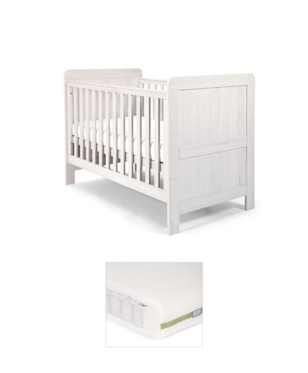 Atlas Cotbed & Premium Pocket Spring Mattress Bundle - Nimbus White
