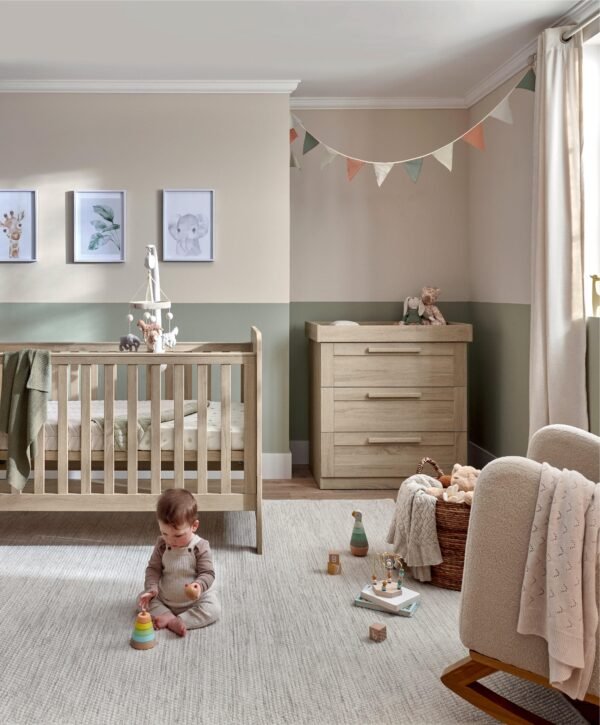 Atlas 2 Piece Cotbed Set with Dresser Changer - Light Oak